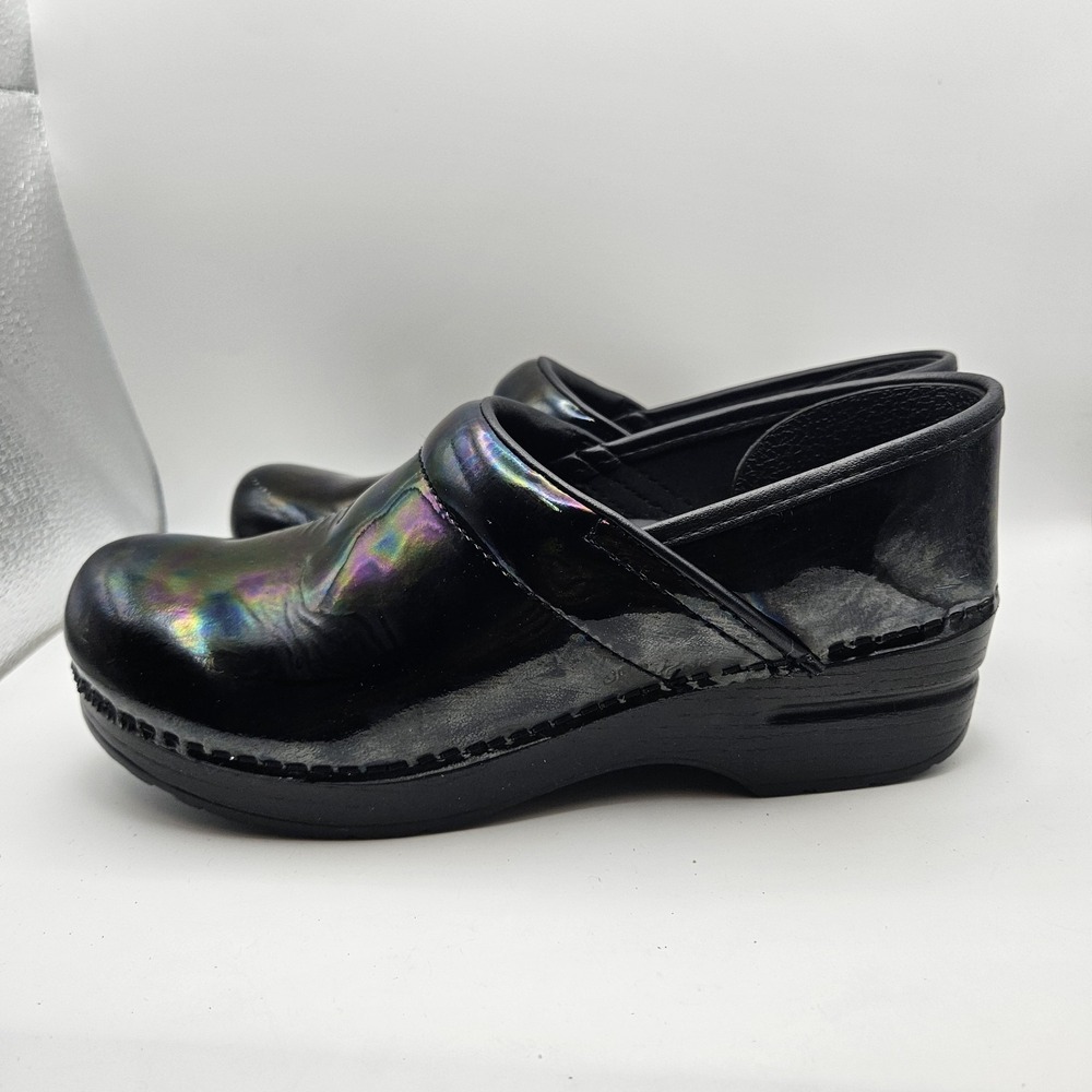 Dansko Womens Black Shimmer Clogs Nurse Professional Comfort Healthcare Sz 8